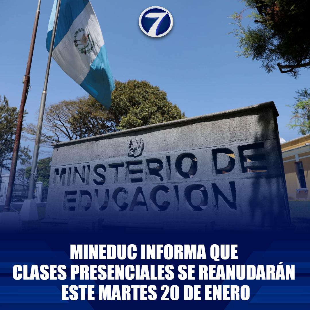 Noti7Guatemala's tweet image. 🚨 #Mineduc informa que #clases #presenciales se #reanudarán este #martes 20 de #enero ➡ bit.ly/4a4mTfW