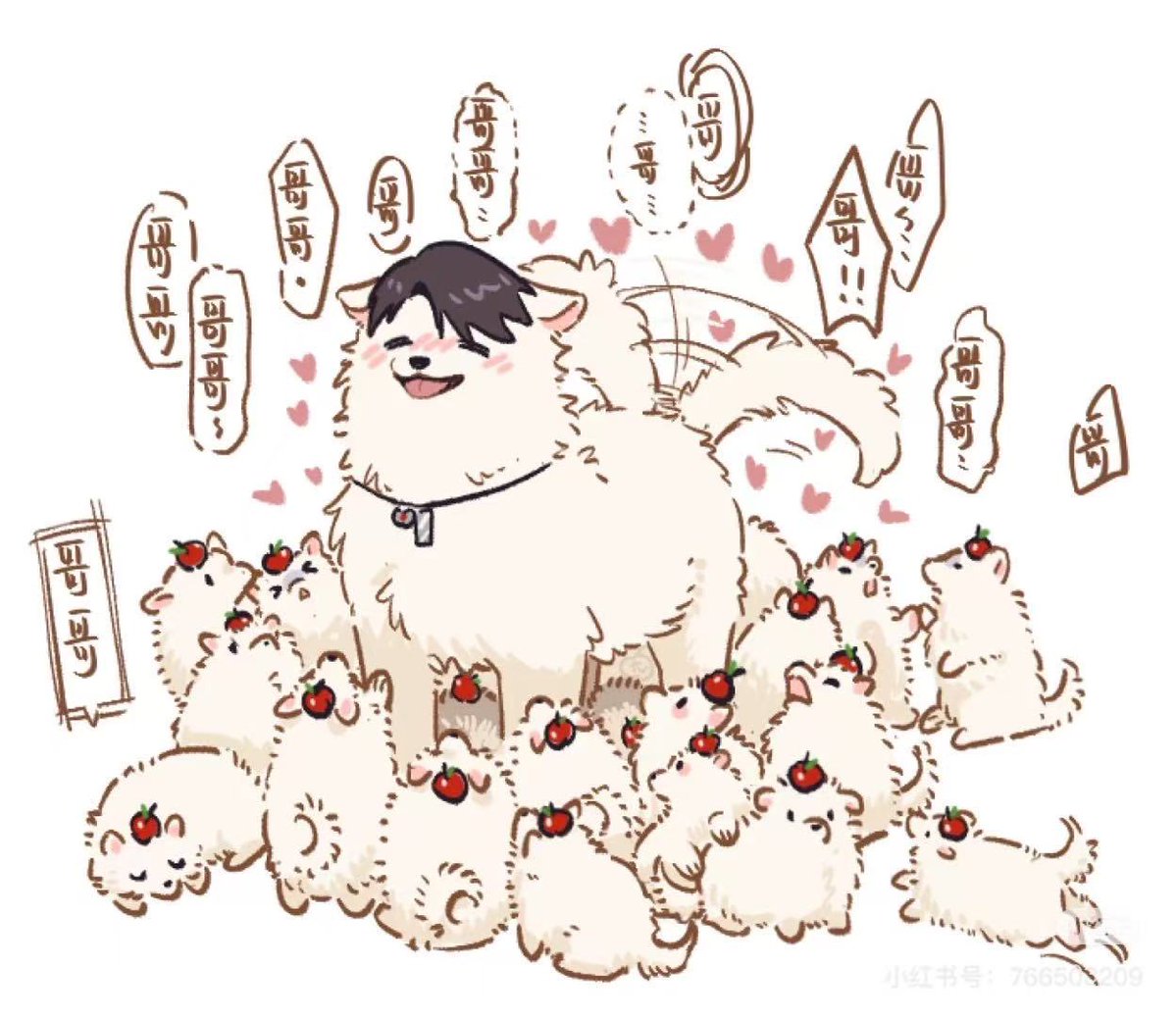 QQDDovo's tweet image. 每次有官方线下活动的时候我都会想到苹狗派老师的这张图 真的超萌啊😚