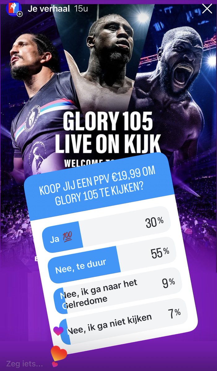 vechtsport_Info's tweet image. €19.99 for a livestream? Many fans say that’s too much.
Yet GLORY Kickboxing opens 2026 on February 7 at the GelreDome — with 55% of fans calling the price overpriced. Bold move or risky gamble?

#GLORY105 #Kickboxing #CombatSports #Livestream #FightFans #GelreDome