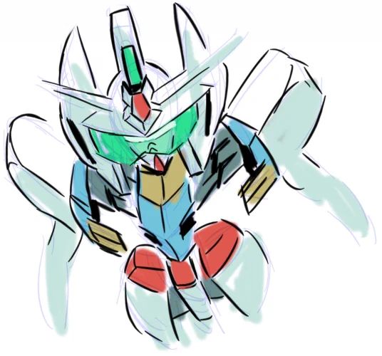 SDリアル変形ガンダム頭部そのまま素案。こういうのは違うなあ。