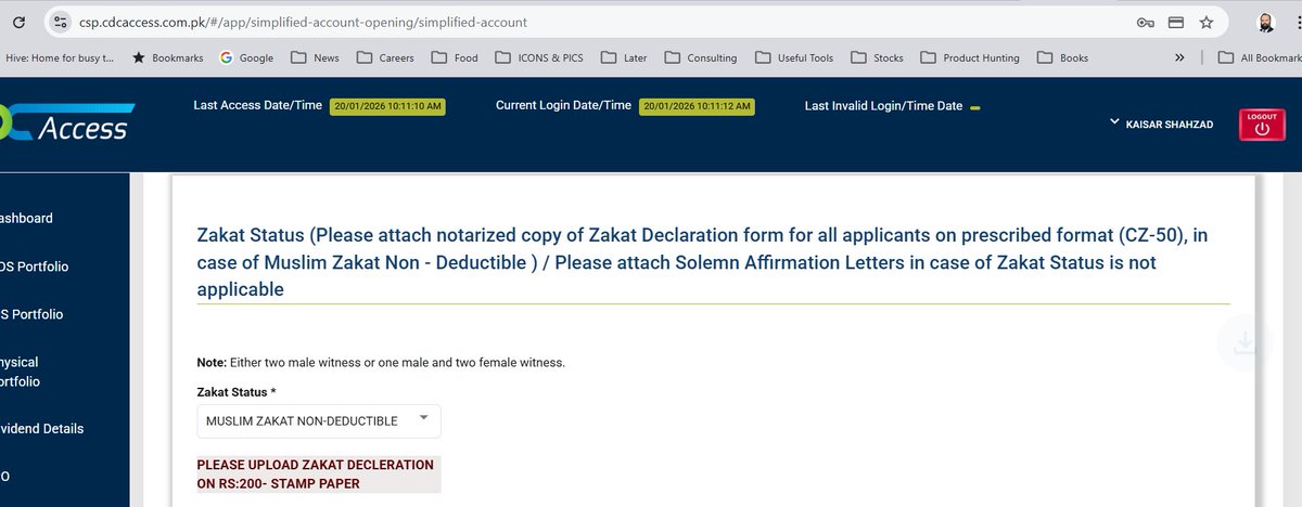 Dear <a href="/CMShehbaz/">Shehbaz Sharif</a> <a href="/MoIB_Official/">Ministry of Information & Broadcasting</a>  <a href="/PakPMO/">Prime Minister's Office</a> <a href="/investinpak/">Board of Investment, Pakistan</a> 
Kindly stream line the process for overseas Pakistani and investors. Just an example to open CDC account we need to submit zakat form on Rs.200/- stamp paper.  Do you think is it easier to open the account on <a href="/cdcofficialpk/">CDC - Central Depository Company of Pakistan</a>