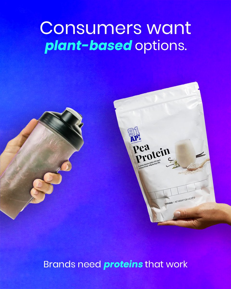 the91Api's tweet image. Choosing protein is getting more confusing every day.

That’s why choosing the right one matters more than choosing more.

Connect with 91API and choose ingredients that truly fit your product needs.

#PlantProtein #CleanIngredients #SmartFormulation #ProteinSolutions #91api
