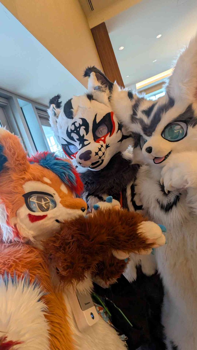 FrostyShy_3's tweet photo. Pictures of me, my local pal @spatterlight, OPTiMiS, and @@ReignDown_ at the Kemono meet 

Thank you for all the love shown to a new suiter, and con goer such as myself! (⁠ ⁠◜⁠‿⁠◝⁠ ⁠)⁠♡ https://t.co/wuEX3gJM51