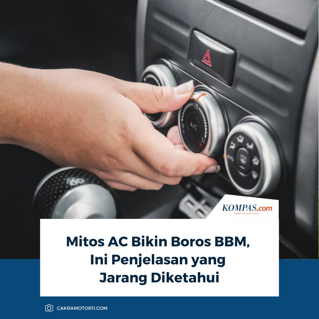 KompasOtomotif's tweet image. AC mobil sering dianggap penyebab utama boros BBM, terutama saat macet atau perjalanan jauh. Padahal anggapan ini tidak sepenuhnya benar karena ada faktor lain yang lebih berpengaruh terhadap efisiensi BBM.

Baca Selengkapnya 👇🏻
otomotif.kompas.com/read/2026/01/2… 

~NA #ACMobil #HematBBM