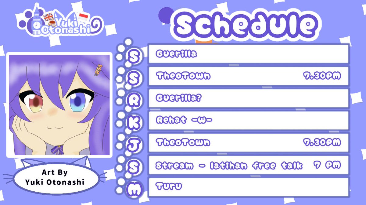 #vtuber #vtubers 
Lupa upload Schedule 
Ada kemungkinan Streamnya dibatalkan secara mendadak karena ada kejadian yang tidak diharapkan tadi pagi