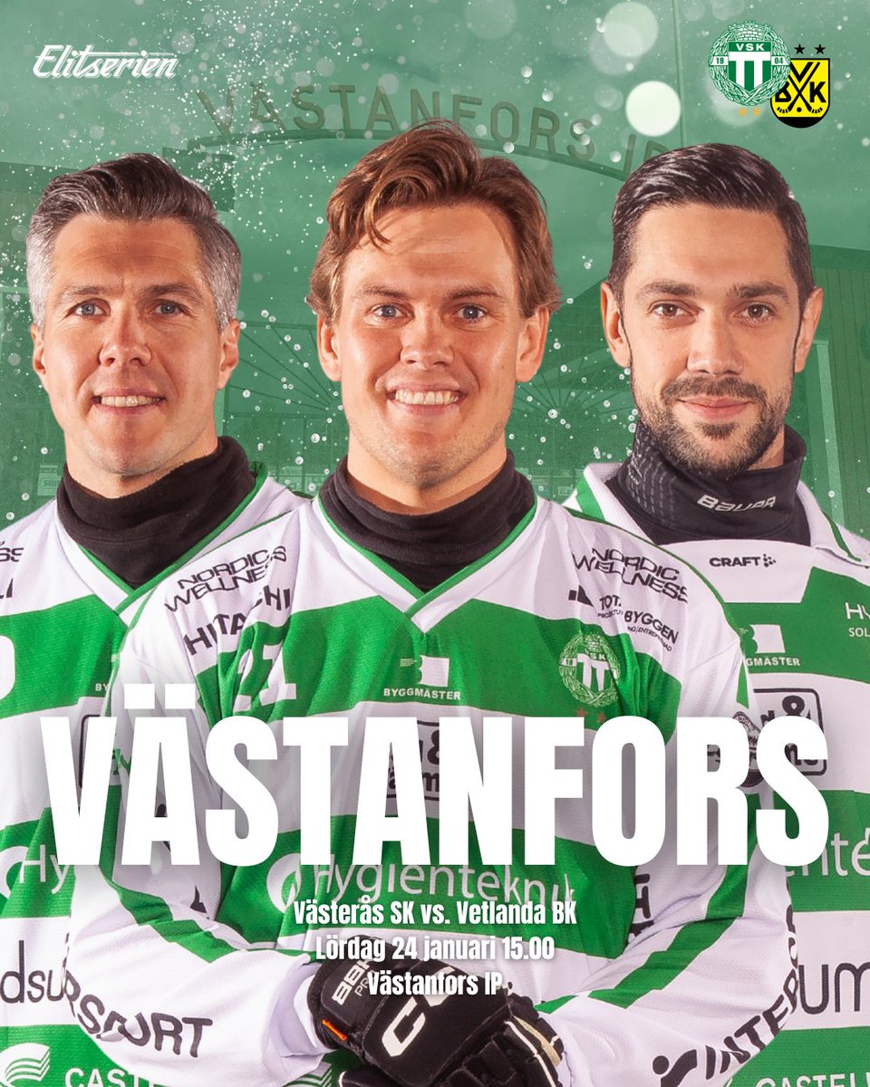 Elitserien är tillbaka på lördag, där herrlaget tar emot Vetlanda BK på Västanfors IP!

🎫 Biljetter: secure.tickster.com/9ly8n3kz5f2vdh0
#VSKBandy #svbandy #västerås
