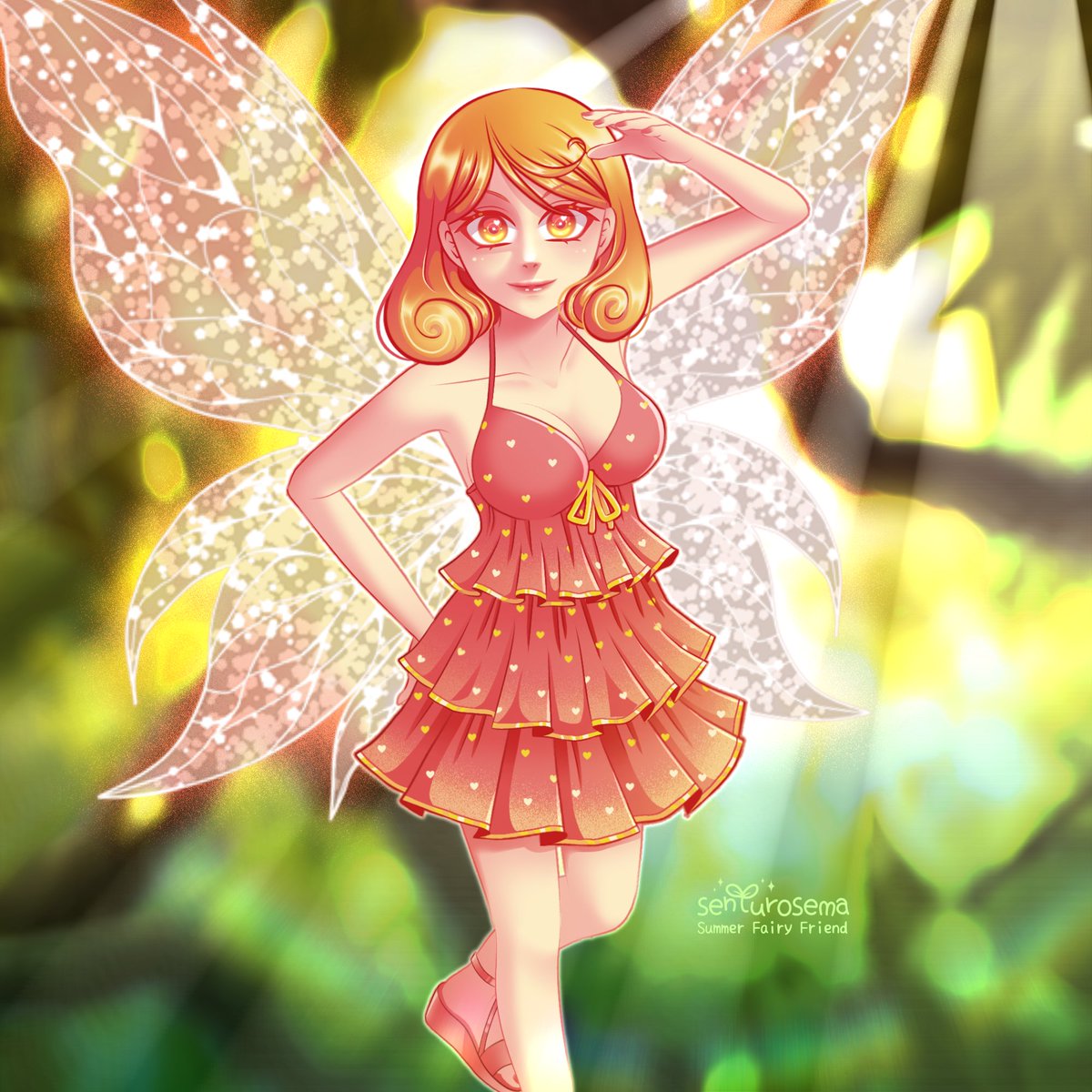 My OC with unusual colouring compare to my other normal arts. (ﾉ˶>ᗜ​<˵)ﾉ #originalcharacter #illustration #fairy