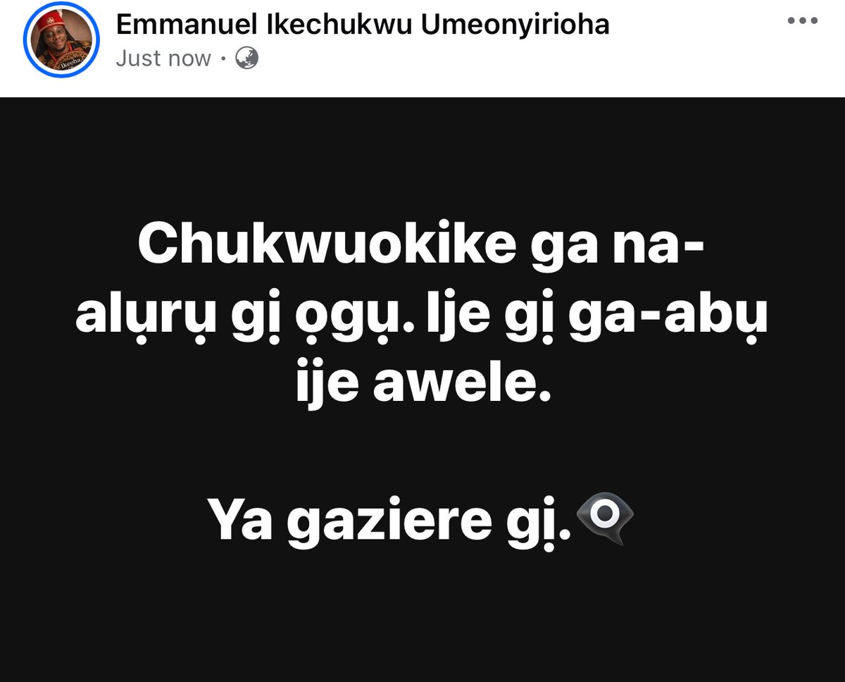 Dr. Emmanuel Ikechukwu Umeonyirioha (ikéọha) tweet media