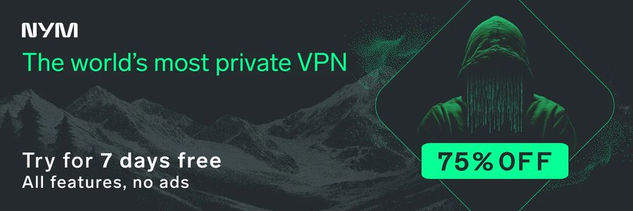 nym's tweet photo. GO DARK with NymVPN  

💥75% Off all plans   
🪙Bitcoin, Zcash, Litecoin, Dash, Monero, USDT, LN
💸Credit Card &amp; Cash (via post) Accepted
➡️https://t.co/vHOwPtxAo9 https://t.co/FyqVkxXESQ