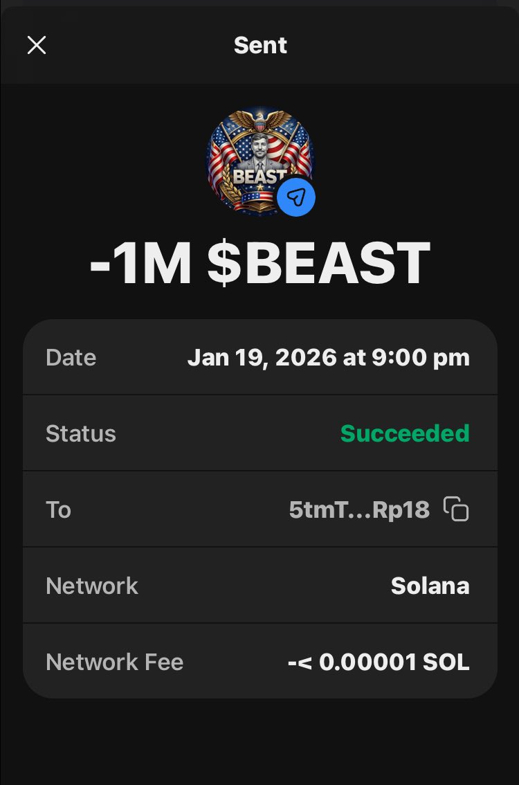 I need 6500 $SOL wallet address.

I'm airdropping 1M $BEAST to 4444 members

#SolanaAirdrop #Solana