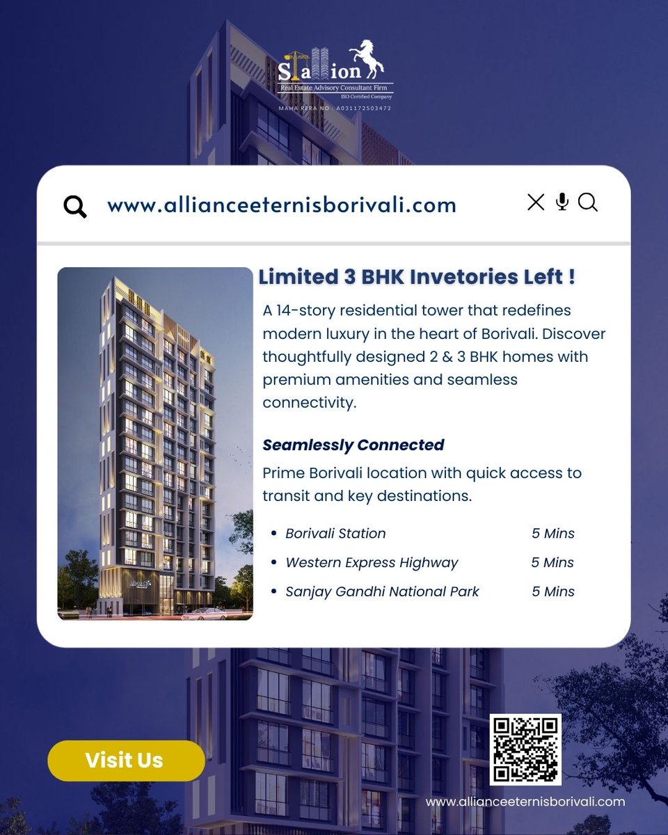 Ask_Stallion's tweet photo. Live elevated. Live connected. 🏙️
Alliance Eternis, Borivali

🌐 https://t.co/VNwuJ1OPet

#AllianceEternis #BorivaliLiving #LuxuryHomes #3BHKHomes #LimitedInventory #MumbaiRealEstate #BorivaliWest #PremiumLiving #UrbanLifestyle #StallionRealEstate #smarthome #smartliving https://t.co/hSH5YdPvZK