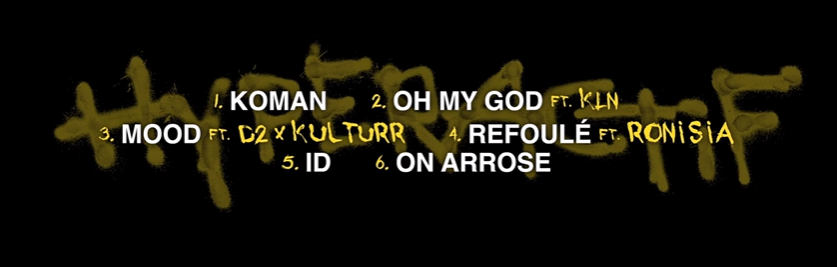 16x16FR's tweet image. #TRACKLIST : Découvre la tracklist du projet "Hyperactif" de R2 à paraître le 23 Janvier !
Feats : @ronisia_mds , #KLN &amp;amp; #D2 @l2b_gang  et #Kulturr 
@91_r2n