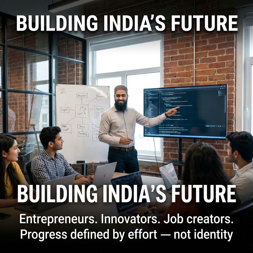 fatimah_shah3's tweet photo. India’s Constitution guarantees equal opportunity for every citizen.Across education &amp; innovation, Indians from all communities contribute to national growth. Merit, effort &amp; talent ,not identity define success. 🇮🇳#IndiaForAll #InclusiveGrowth #OpportunityNation #UnityInProgress https://t.co/Q0JYKyx7D8