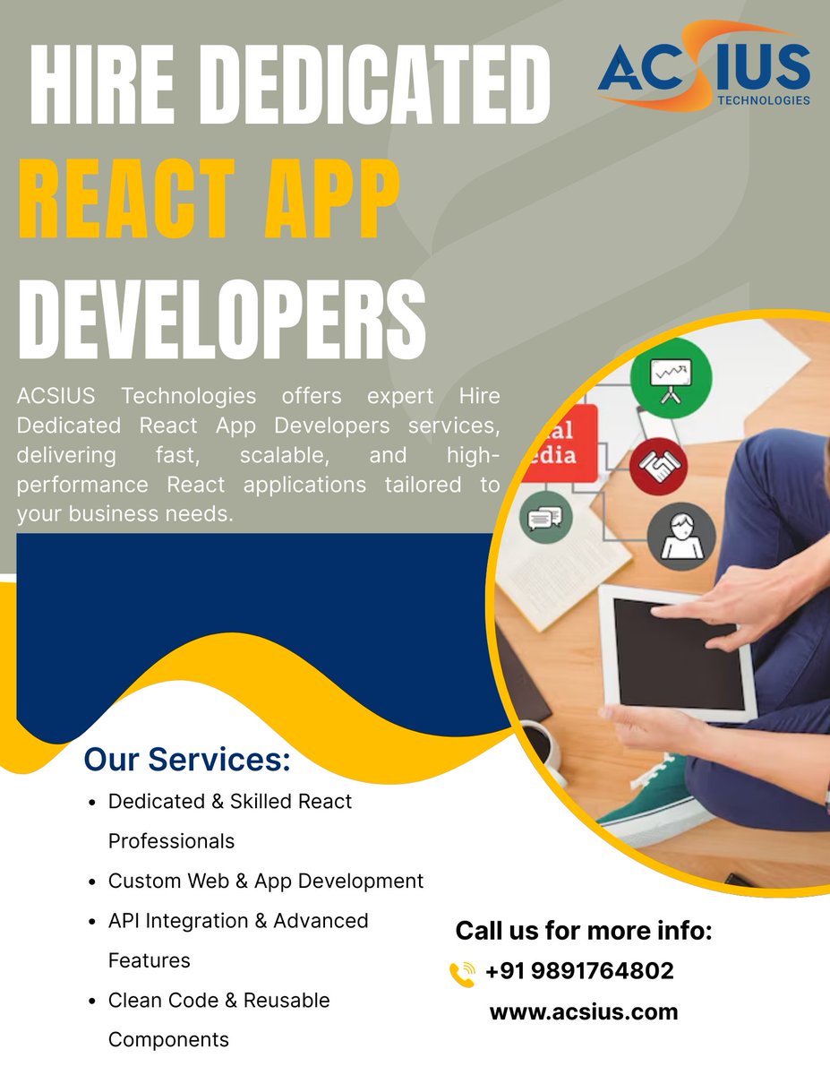 acsius's tweet photo. Build high-performance apps with expert React developers! 🚀
ACSIUS helps you Hire Dedicated React App Developers for scalable &amp; modern solutions.

Let’s build something great. ✨

Visit Now:- https://t.co/xP2pLrMk5i

#HireReactDevelopers #ReactAppDevelopers #ReactJS https://t.co/01TyCfr5Xy