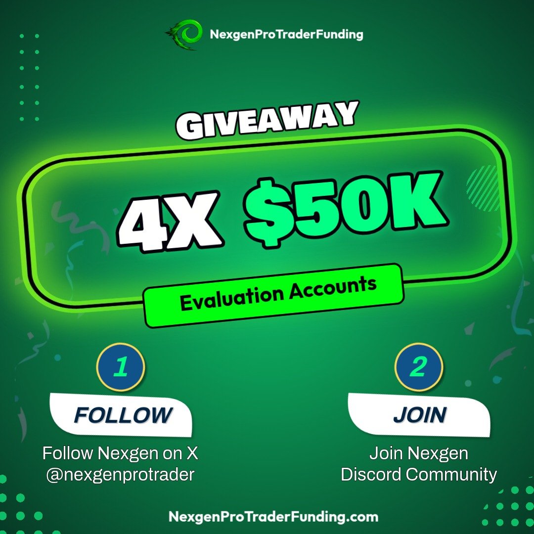 Flashxp0815's tweet photo. 🚨 GIVEAWAY ALERT 🚨

🎉 4 × $50,000 Evaluation Accounts 🎉
We’re partnering up with @nexgenprotrader to give traders a chance to get funded 💚📈

✅ HOW TO ENTER
1️⃣ Follow Us @nexgenprotrader
@Flashxp0815
2️⃣ Like, Retweet & Tag 3 Traders
3️⃣ Join the Discord Community
--->https://t.co/tBxtlBORIb
---> https://t.co/QulR7LESCw…

🎯 Complete ALL steps to be eligible
🏆 Winners will be announced on Discord
⏰ Don’t miss out — this one’s BIG
Also Follow ---> @Qcrypt0 @Tawhid0123 @ibnmuax_fx @New_owner1 @NFC_trading