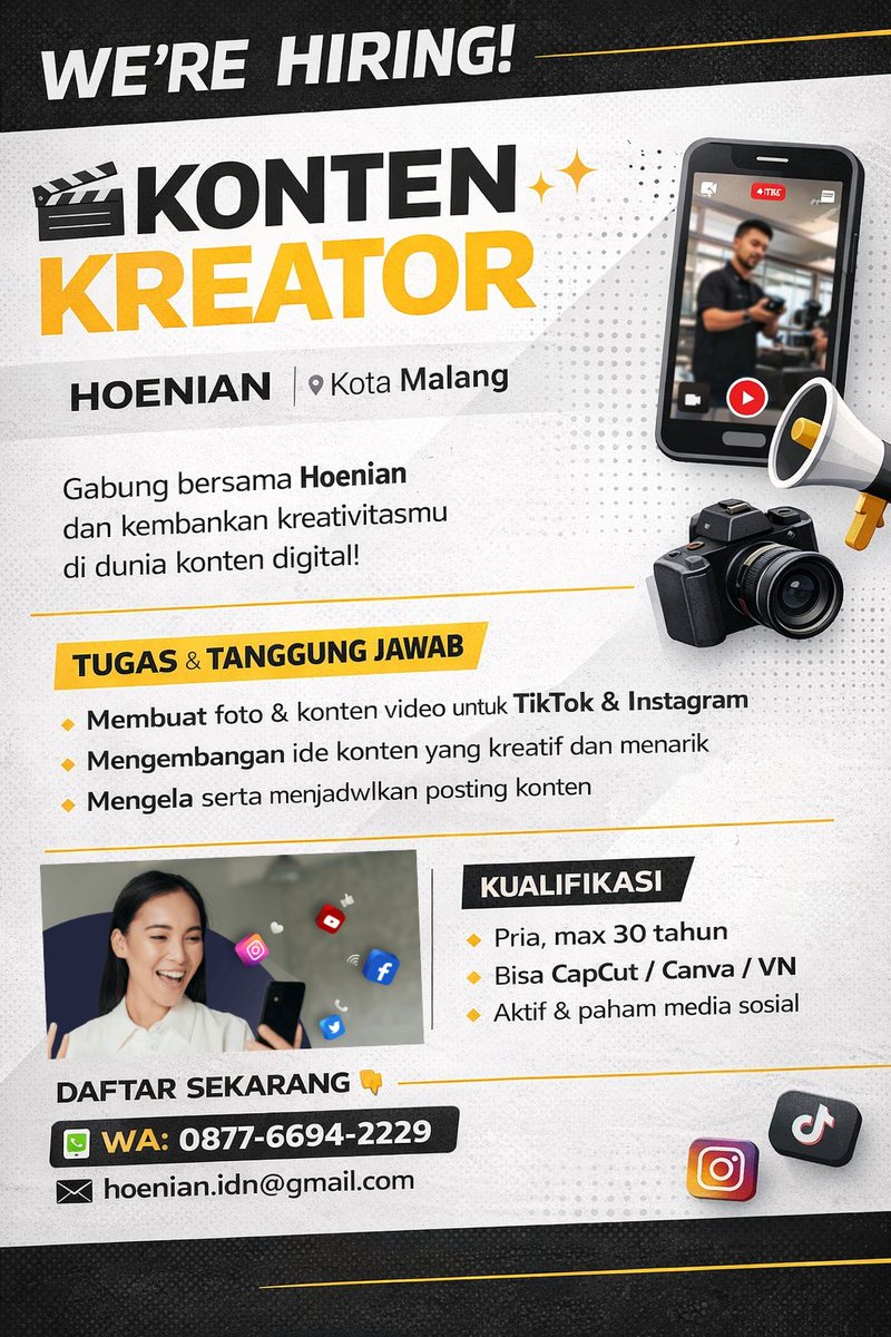 NysaaJee's tweet photo. @Lokermalang #infolowkermalang yang kreatif bisa bergabung .. boleh tunjukkan portofolio maupun tidak .. https://t.co/qLCHwWmp2J
