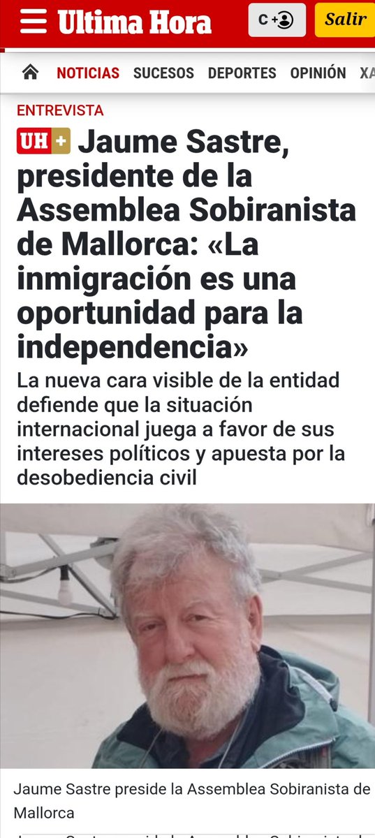 vagadefam's tweet photo. Jaume Sastre, presidente de la Assemblea Sobiranista de Mallorca: «La inmigración es una oportunidad para la independencia» https://t.co/bHmhIt39eq via @UHmallorca https://t.co/s3RKK1B3nP