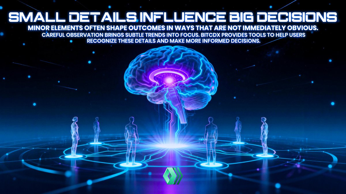BITCDX_Global's tweet image. ✨ Small observations can shift complex decisions over time.
Bitcdx helps surface subtle cues and patterns, supporting choices that feel more deliberate and grounded 🌱📊.

#Bitcdx #AttentionToDetail #PatternRecognition #InformedDecisions #DigitalAwareness
