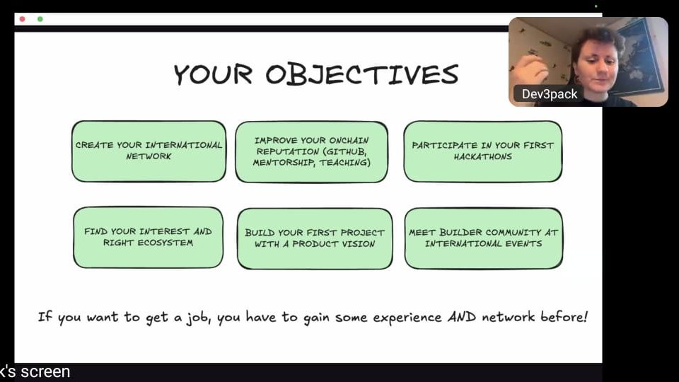 Namaste 🙏 <a href="/dev3pack/">dev3pack</a>  fam!

Kicked off the 1st Discovery Basecamp session yesterday🚀

Big shoutout to <a href="/_SDAV/">Solene</a> for breaking down the roadmap so smoothly 👏

Excited to learn more &amp; connect with fellow Web3 enthusiasts!

<a href="/CyfrinUpdraft/">Cyfrin Updraft 🟩</a>  <a href="/buidlguidl/">BuidlGuidl.eth</a>  <a href="/Uniswap/">Uniswap Labs 🦄</a>  <a href="/arbitrum/">Arbitrum</a>
