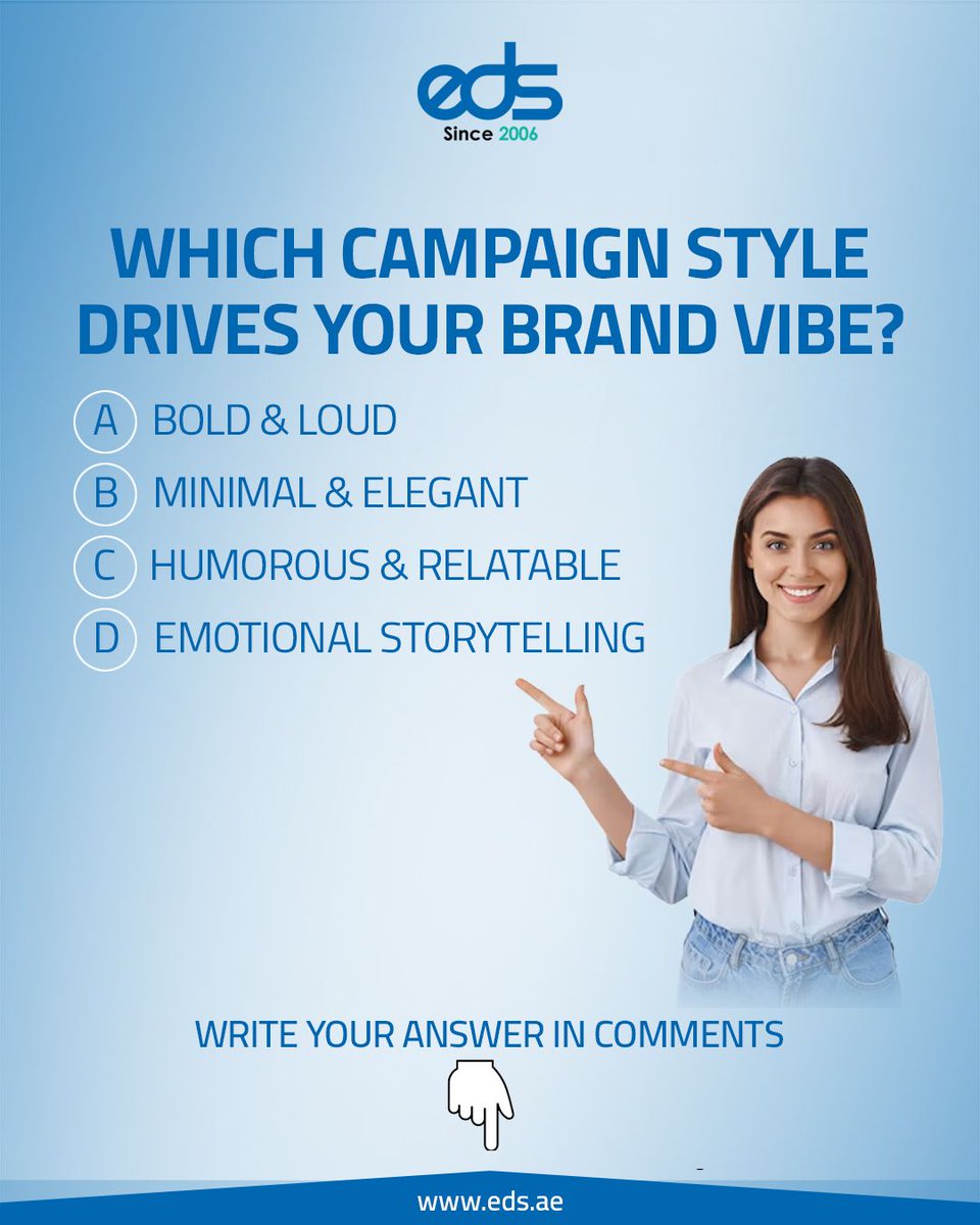edsfze's tweet image. Which campaign style defines your brand vibe?
Bold. Minimal. Fun. Emotional.
There’s always one that fits — which one is yours? 👇

#Branding #MarketingStrategy #CampaignStyle #BrandVibe #DigitalMarketing #CreativeMarketing #ContentStrategy #BrandIdentity