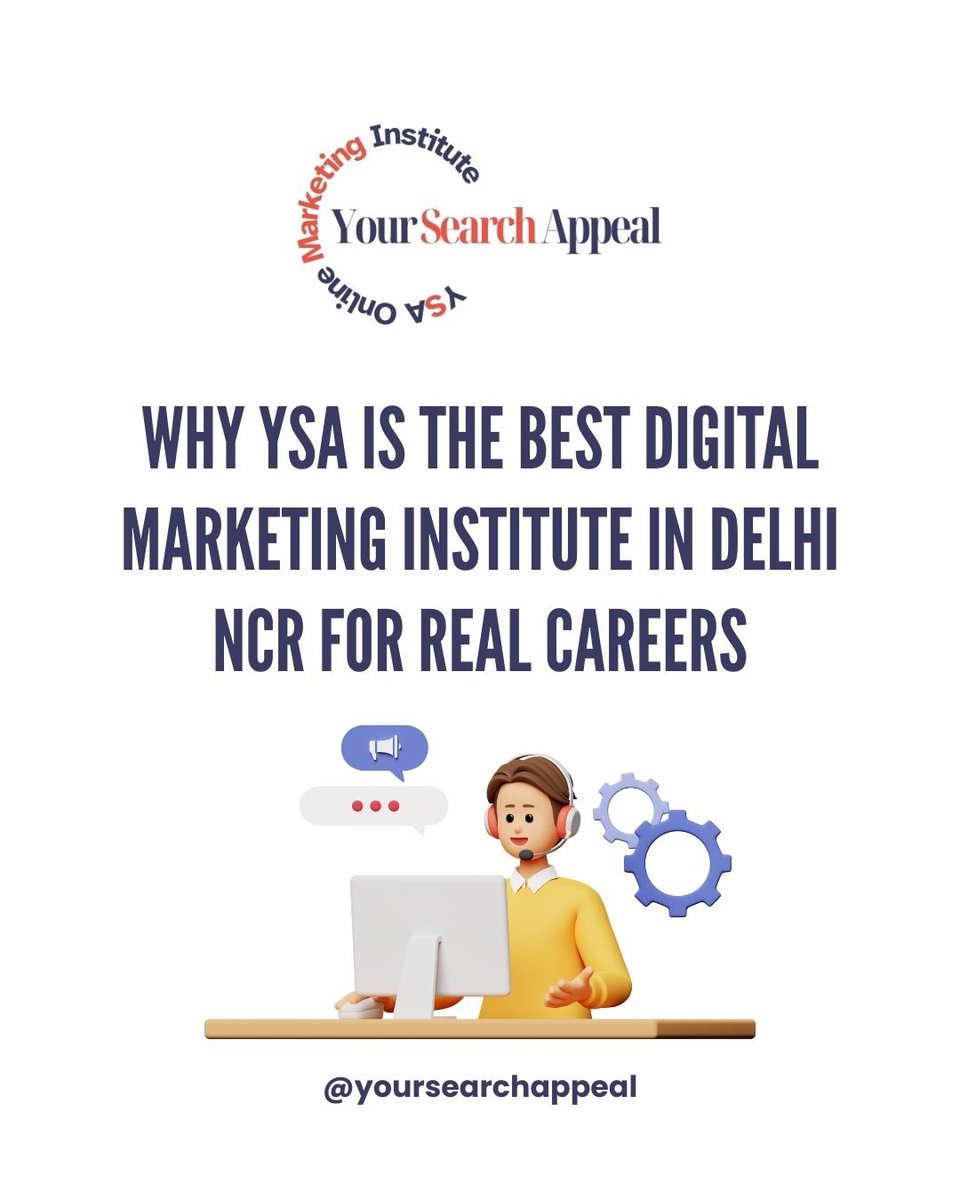 YsaInstitute's tweet photo. Learning digital marketing isn’t about tools — it’s about real-world execution.

At Your Search Appeal (YSA), the Best Digital Marketing Institute in Delhi NCR, we train students to master their niche with practical, market-driven learning.

#BestDigitalMarketingInstituteInDelhi https://t.co/B9Z0QkRqdO
