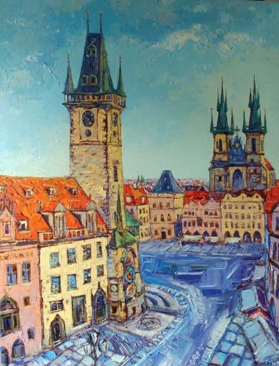 ArjunSindhav's tweet photo. Art of the Day! "Prague: City Center". Buy at: https://t.co/fefFqHu3px https://t.co/vSm86gsiei