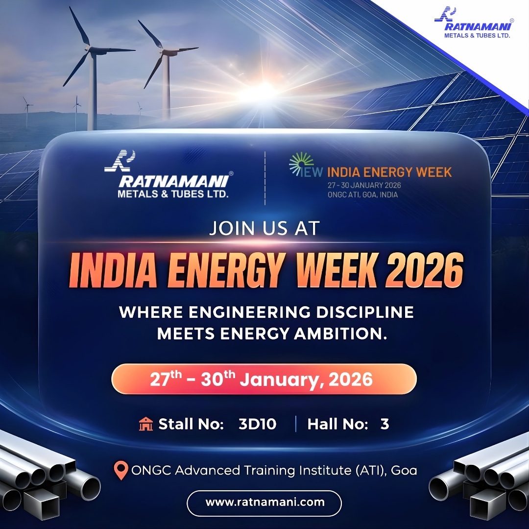 RMTLOfficial's tweet photo. Energy infrastructure begins with disciplined engineering.

Discover how Ratnamani builds reliability from material science to manufacturing excellence at India Energy Week 2026.

ONGC–ATI, Goa | Hall 3, Stall 3D10

#RatnamaniMetalsAndTubes #IndiaEnergyWeek #OilAndGas https://t.co/fNBLN9mp8s