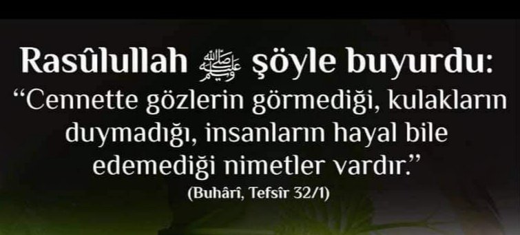 Öyle bir Rahman, 
Öyle bir âlemde, 
Öyle has ibadına 
Öyle ikramlar edecek; 
ne göz görmüş, ne kulak işitmiş, ne 
kalb-i beşere hutur etmiştir. Âmennâ…
(Kur'an tefsiri Risale-i Nurdan)