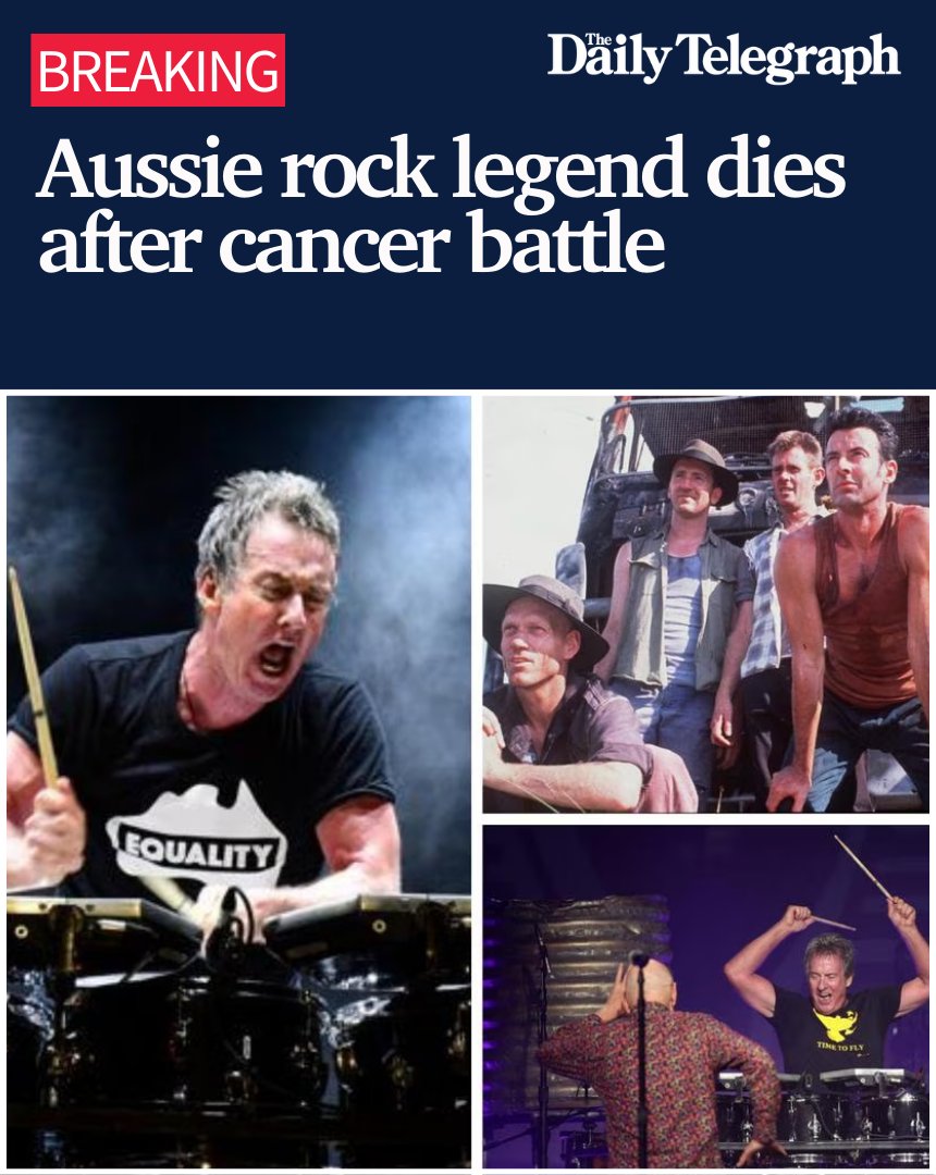 dailytelegraph's tweet image. #BREAKING 💔 Revered #MidnightOil co-founder and legendary drummer #RobHirst has died after a three-year battle with pancreatic cancer, leaving a towering legacy.

MORE: bit.ly/4b9SL3W