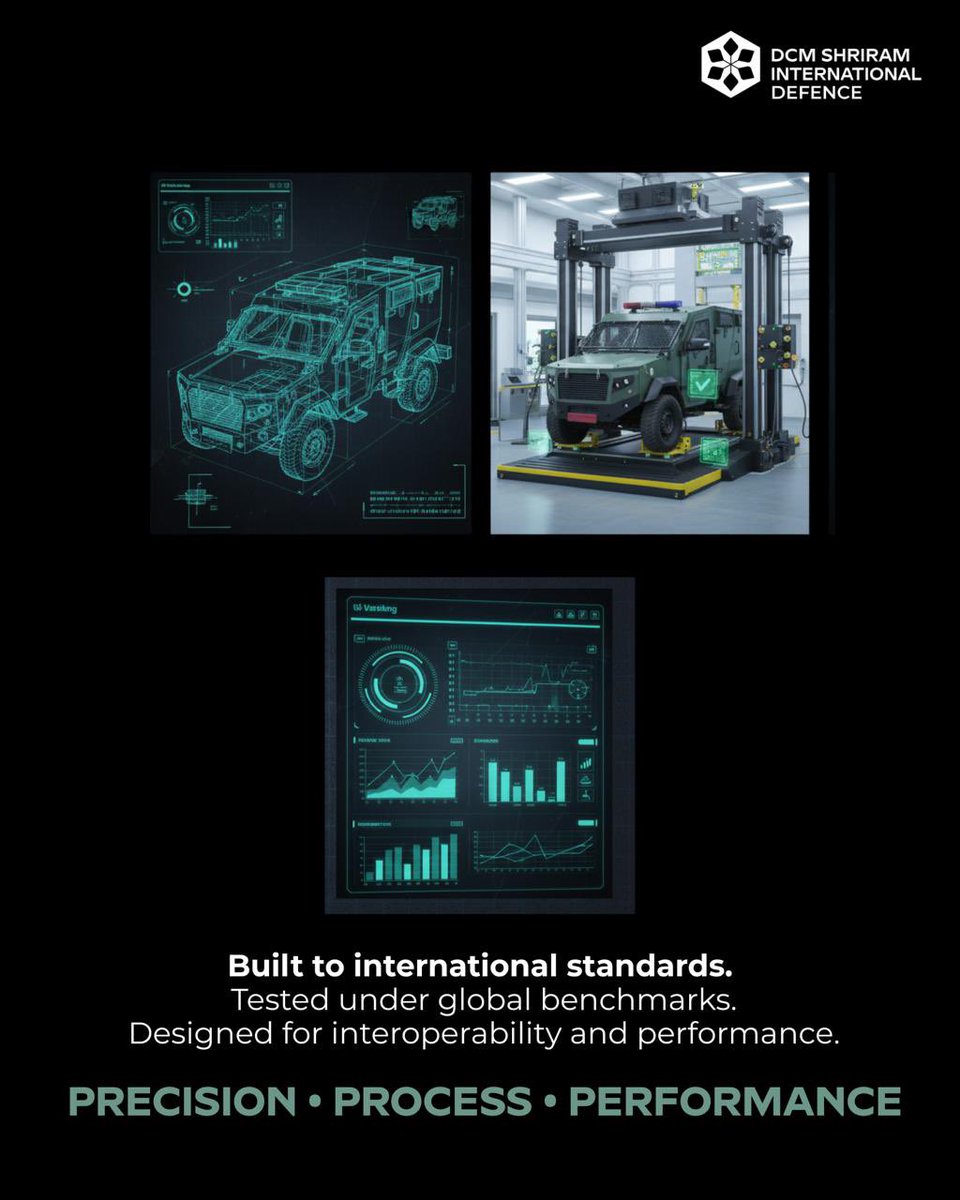 dcmsildefence's tweet photo. Global precision. Indian spirit. Mission-ready.
At DCM Defence, world-class engineering meets Indian ingenuity to deliver systems built for real conditions — precise, rigorously tested, performance-driven.

#DCMDefence #DCMShriramInternational #MakeInIndia #DefenceEngineering https://t.co/vA1JJGzEjT