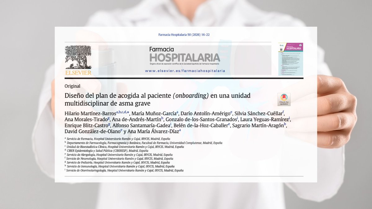 farm_hosp's tweet image. 🆕 Diseño del plan de acogida al paciente (onboarding) en una unidad multidisciplinar de asma grave @NEUMO_SEFH
#RevistaFarmaciaHospitalaria
🔗 revistafarmaciahospitalaria.es/es-diseno-del-…
