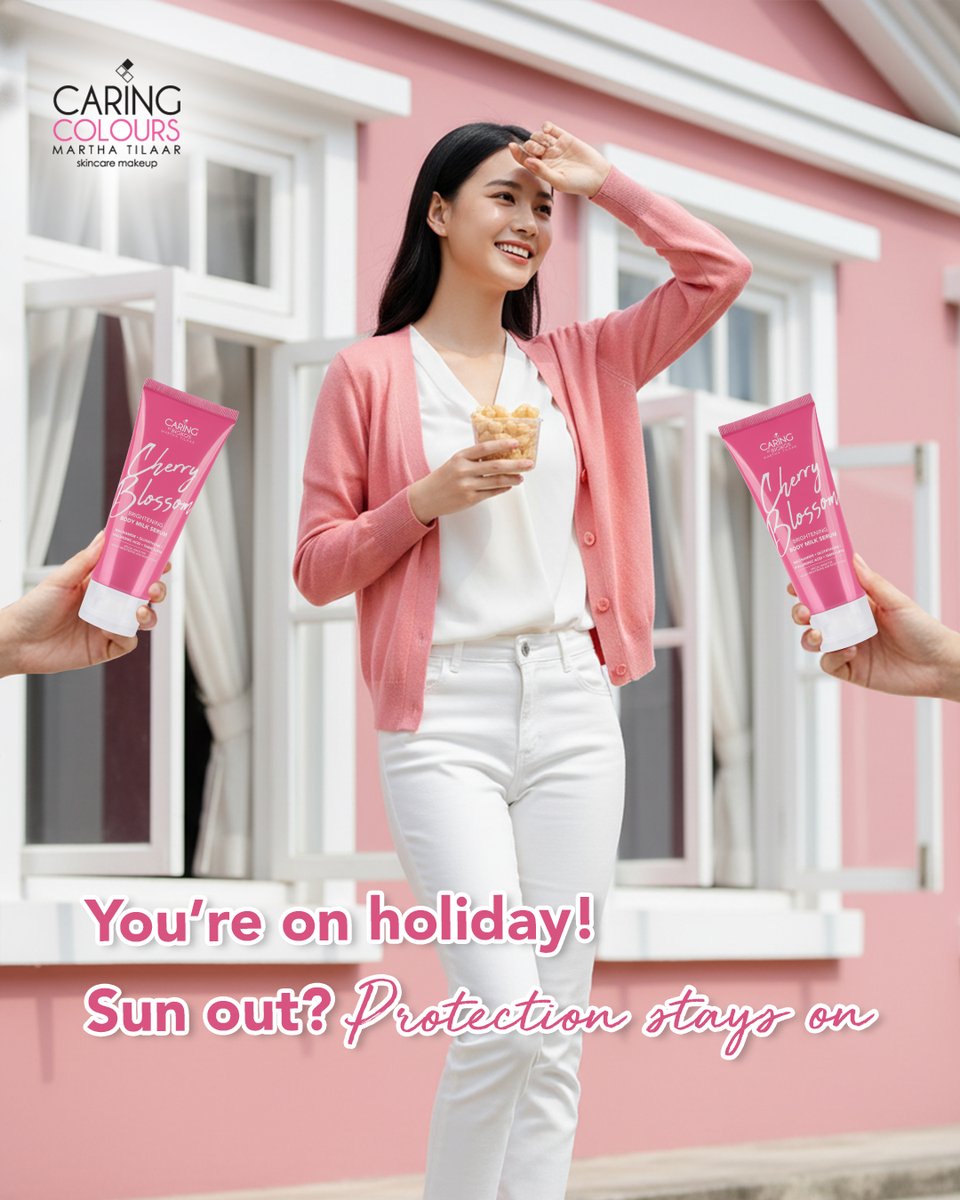 CaringColoursMT's tweet photo. You’re on holiday 🌞
Sun out? Protection stays on.
Enjoy the glow while your skin stays protected all day.

#CaringColours
#Instanmencerahkan
#BeautyWithBenefit
#BrighteningBodyMilkSerum
#HealthyRadiantSkin https://t.co/CNL3lOmMIm