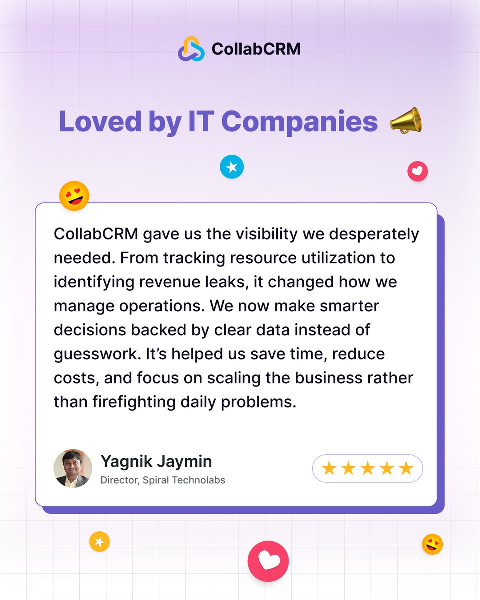 CollabCRM's tweet image. Real growth demands real systems.

This is what one of our customers had to say after bringing their work, people, and processes into one system with CollabCRM.

collabcrm.com

#CollabCRM #CustomerStories #ITServices #SaaSSolutions #BusinessOperations #TeamProductivity
