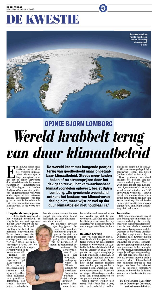 De toekomst ligt in innovatie in energievoorziening niet in belastingen op energie.