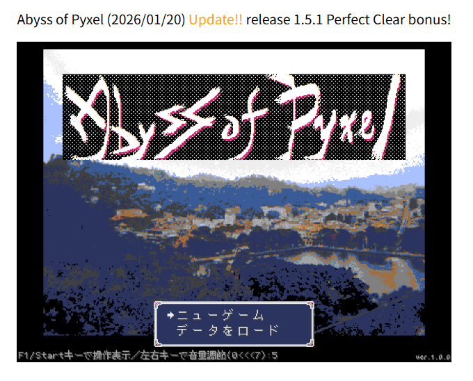 _moq_'s tweet photo. #AbyssofPyxel v1.5.1 リリースしました
■自サイトファイル置き場
https://t.co/jgQ5KncCfM
■GitHub
https://t.co/5yCOolWJsn https://t.co/HB3emSUQHc