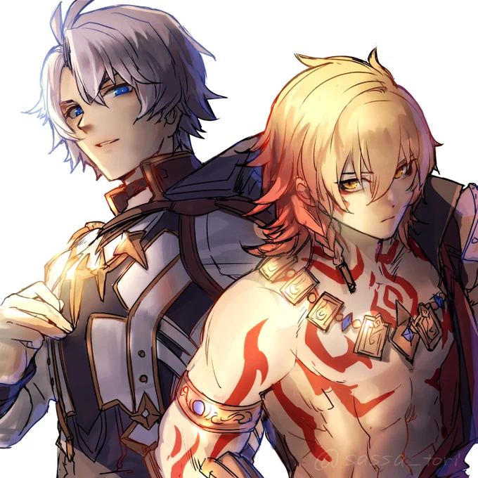リクエストで描いた崩スタのキャラ! 未プレイですがキャラデザ素敵ですね〜