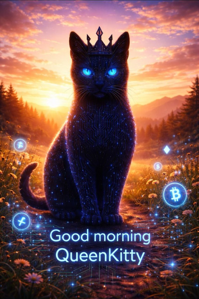 GM GM my precious kittens &amp; degens!  Queen Kitty is here to pump your day (and maybe your bags later ). Holding strong? Drop $QKITTY + GM below and let's moon together → queenkitty.fans "