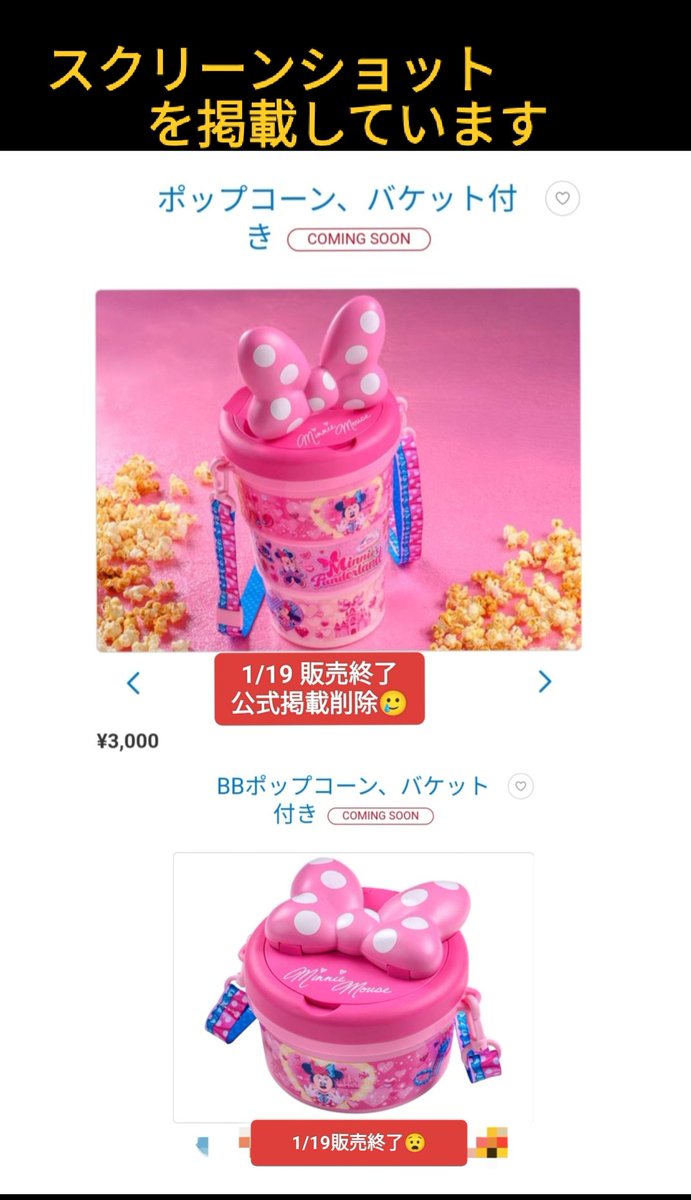 ミニーマウス ポップコーン入れ リボン付きディズニー、パルパルーザ