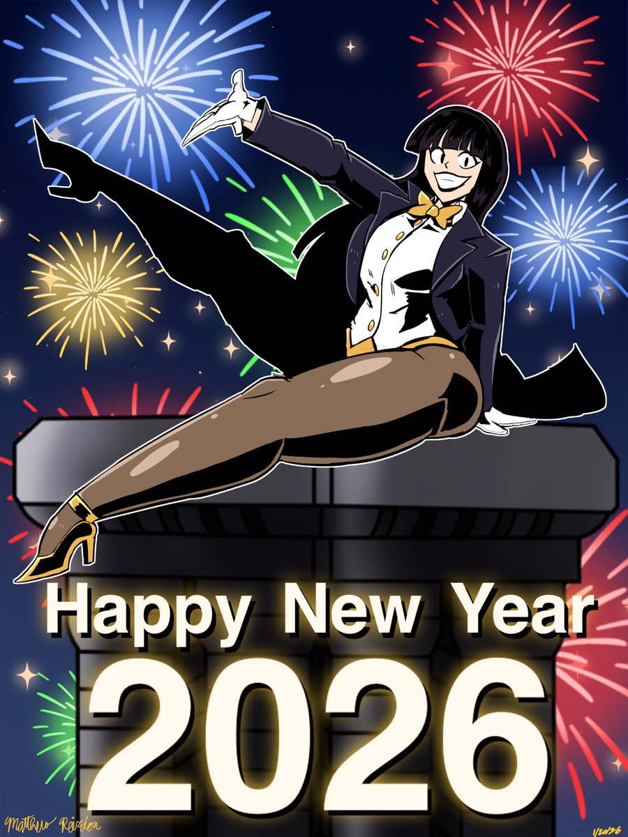 My commission from <a href="/DeputyRustArt/">Deputy Rust</a> came in and he did an amazing job drawing my oc Starlight Sorceress in a tuxedo and leggings. Starlight sits on a pillar as she celebrates the new year. I know it’s past new years already but still wanted to share this. Thanks again DeputyRust!