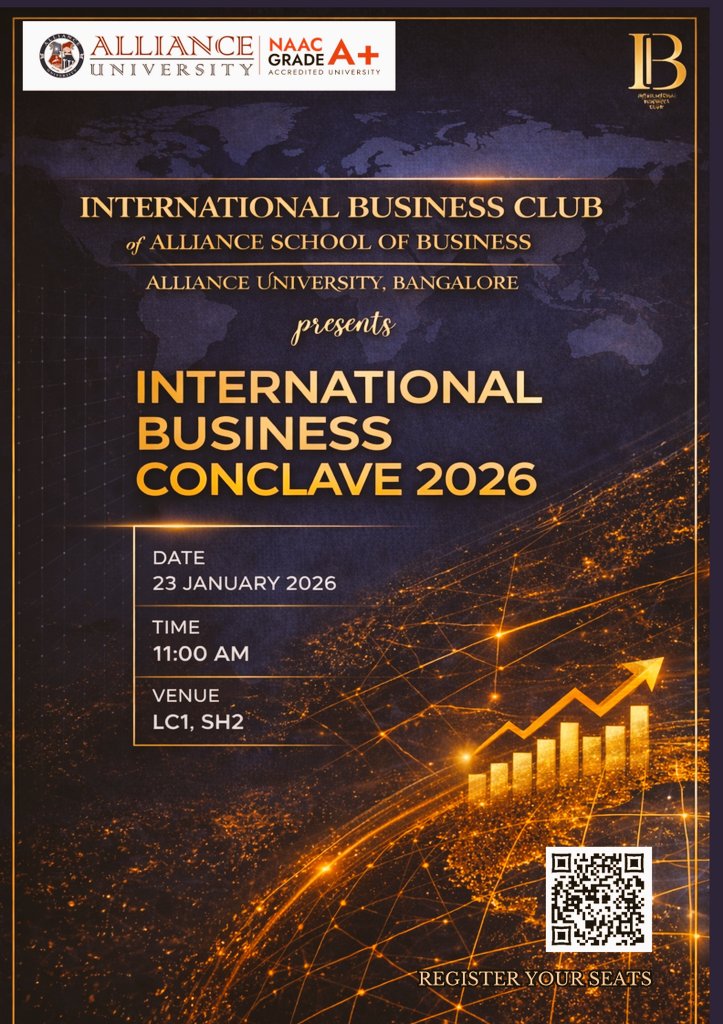 IB_Club_AU's tweet photo. Expert talks. Panel discussions. Industry insights.
Join us at the International Business Conclave 2026 for meaningful conversations on business, innovation, and leadership.
📅 23 Jan 2026 | Alliance University
🎟 Register now
#IBC2026 
#ExpertTalks 
#allianceuniversity https://t.co/VsNSwZxlLz
