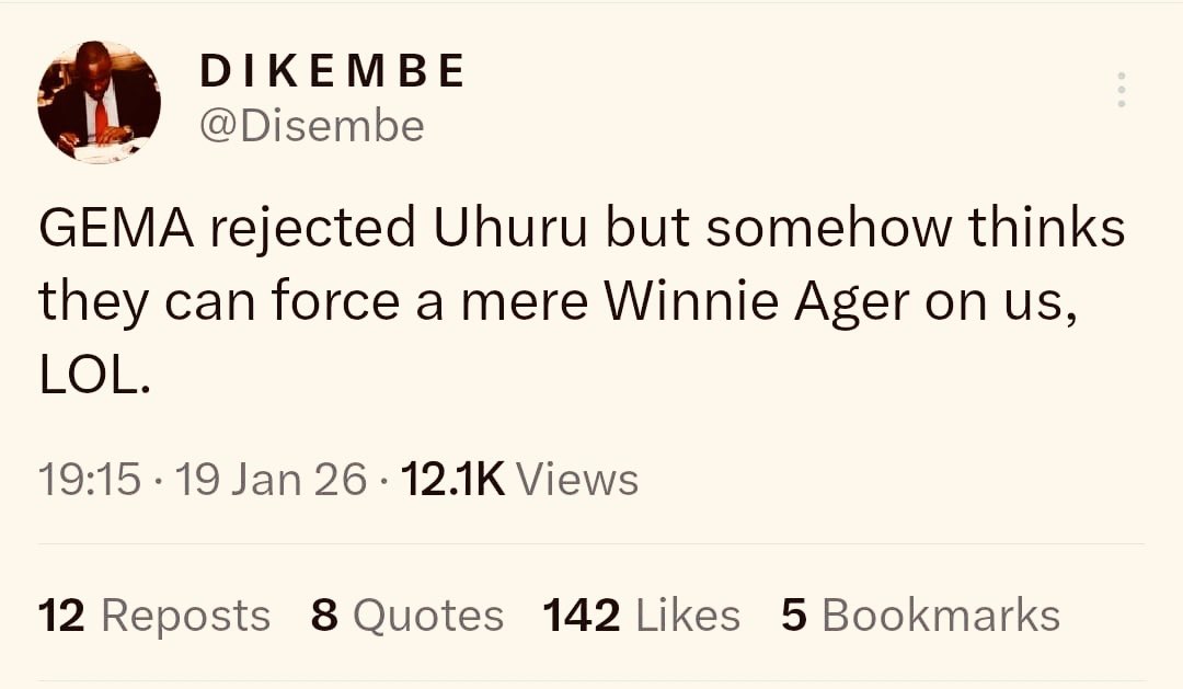 MrKipkalya's tweet photo. If someone who works directly for Junet Mohamed publicly refers to Winnie Odinga as "Winnie Ager", the immediate inference is that the sacrilege has been endorsed by Junet himself.

After all those years of feigning closeness to the family, has money and power made Junet now openly question the paternity of Raila's children and the dignity of Mama Ida Odinga?

How low can anyone go? Just for taking a different path, you bring the Raila family to public disrepute by parading your own fake DNA tests on social media?

A Somali trading in Luo votes can now even trade in the DNA of the country's most respected family?