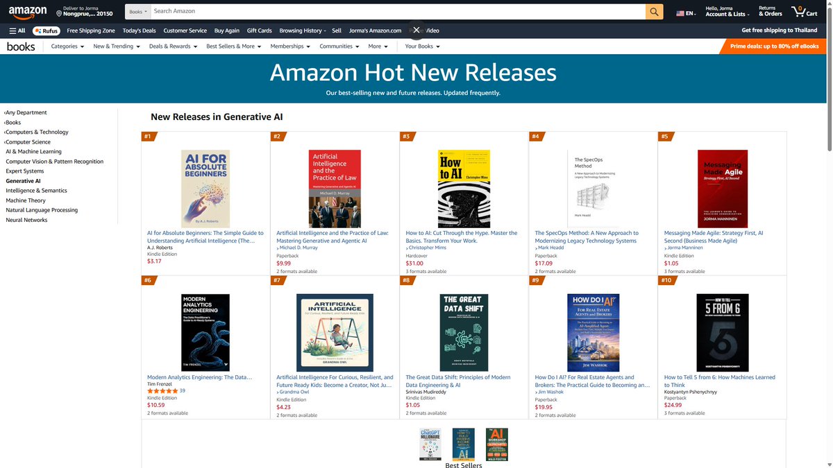 BMAOwner's tweet photo. Strategy is a Global Language
Messaging Made Agile: Strategy First, AI Second book is ranking high at Amazon:
📷 #5 Hot New Release in US in Generative AI (books)
📷 #29 Best Seller in US in Generative AI (books)
📷 #64 in Brazil in Imported Communication https://t.co/eelvuurIev