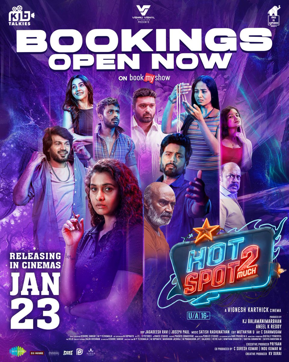 thandoravoice_'s tweet photo. #Hotspot2Much 🎥❤️

🎟️BOOKINGS OPEN NOW!!!💥

Releasing In Cinemas on Jan 23 ❤️‍🔥🎬

#VigneshKarthick #AadhityaBaaskar #MSBhaskar #BhavaniSre #KJBalamanimarbhan #KVDurai #InduKumarM #UMuthayan #VishnuVishal https://t.co/nJhO18IatF
