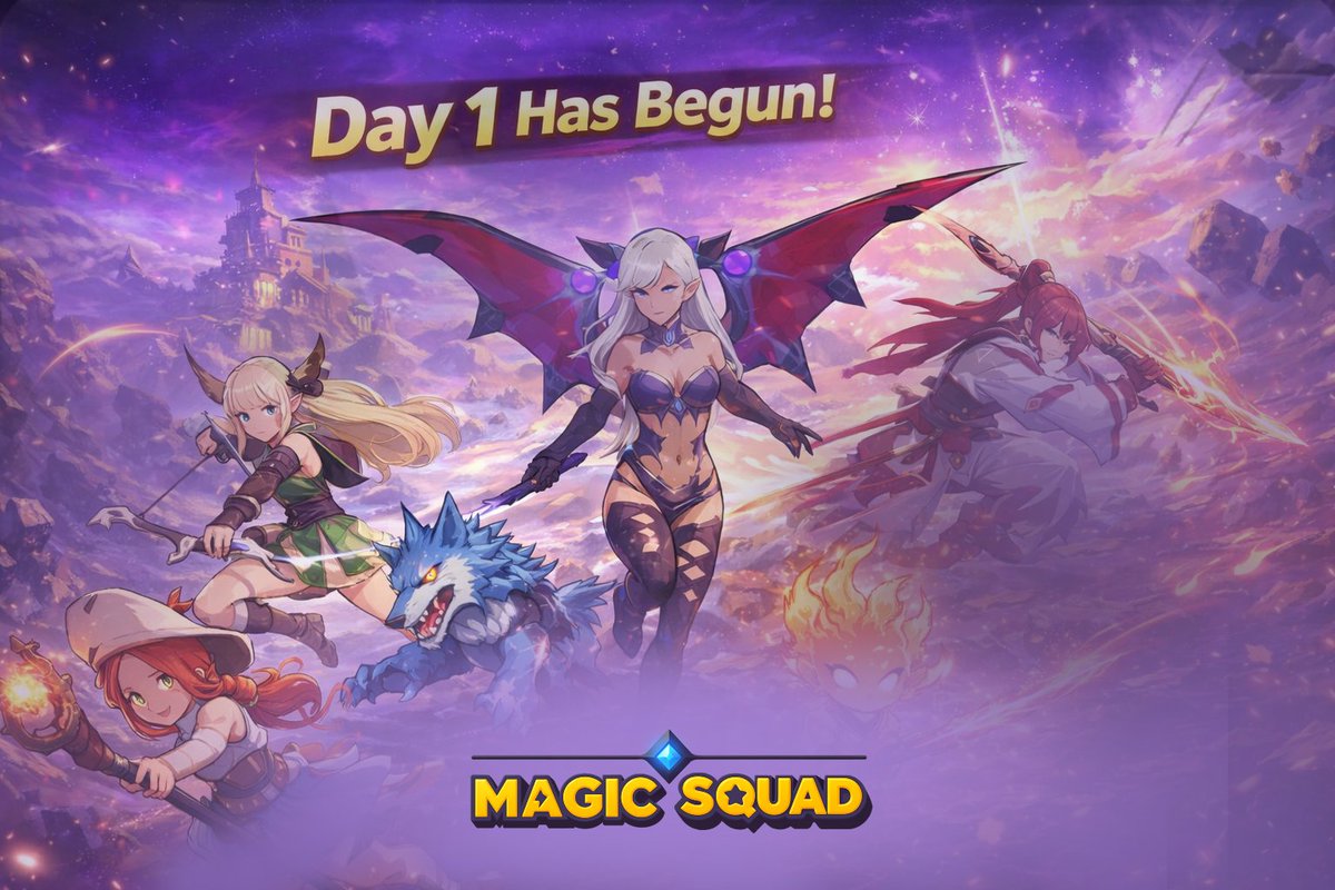 🚀 Day 1 has begun!

✨ Magic Squad is live, and squads are already forming ⚔️

🧙‍♂️ Build your heroes, 
💥 join Burst Battles, 
and fight for 🏆 big rewards.

#MagicSquad #NowLive #DappPortal