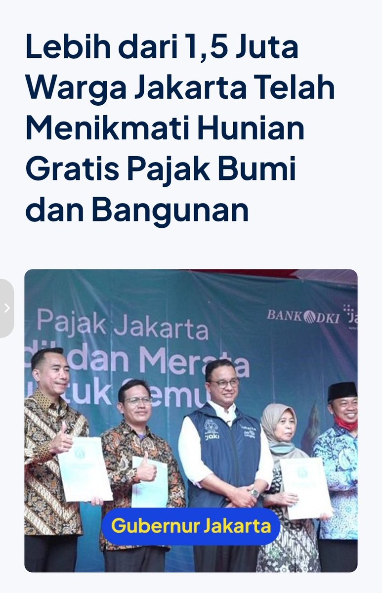 Rekam Jejak. Jika mau PBB Gratis silakan dukung Pak <a href="/aniesbaswedan/">Anies Rasyid Baswedan</a> jadi Presiden 2029.