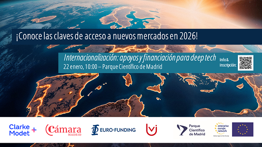pcmMadrid's tweet photo. ✈ Última llamada para el vuelo 2026 #deeptech al mercado #internacional.

Embárcate con tripulación premium: @clarkemodet, @CamaradeMadrid, #VUI y @Eurofunding.
📅 J22/1
🕙 10am
📌 PCM y online
ℹ Info e inscripción (limitada):
https://t.co/qLRs7GP99v

#ContigoPCM
#EENcanhelp https://t.co/4COlW5xQ91
