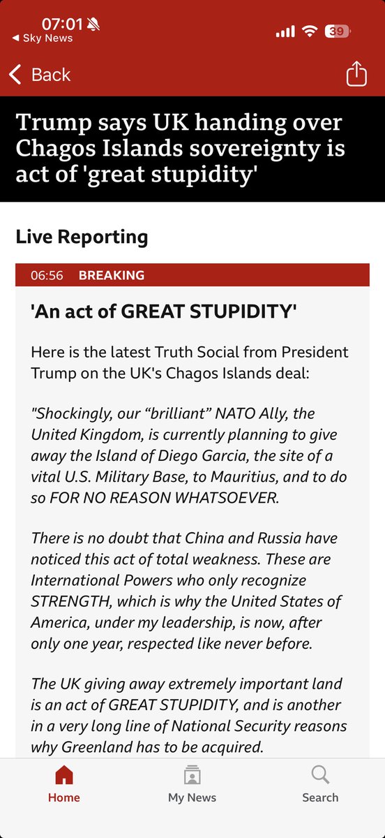benhabib6's tweet image. Trump is absolutely right. 

Giving Chagos away is an act of great stupidity. 

⁦@Keir_Starmer⁩