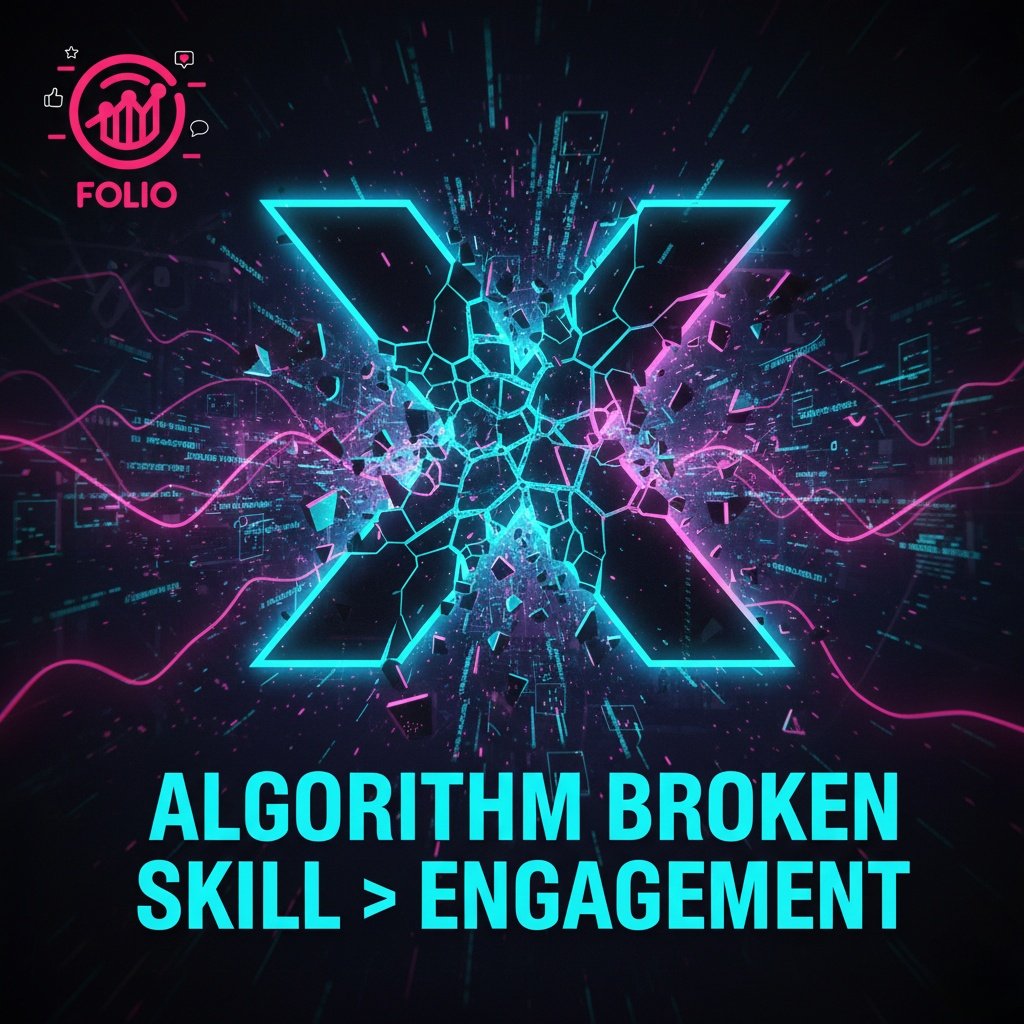 GM CT ☕️

Elon Musk admits the X algorithm is broken.

If your income depends on reach, impressions, or replies… that’s a problem.

At Folio Games, there’s no algorithm to beat.

No timelines to hack.
No posts to force.
You predict.
The outcome settles.
You earn.
Skill >