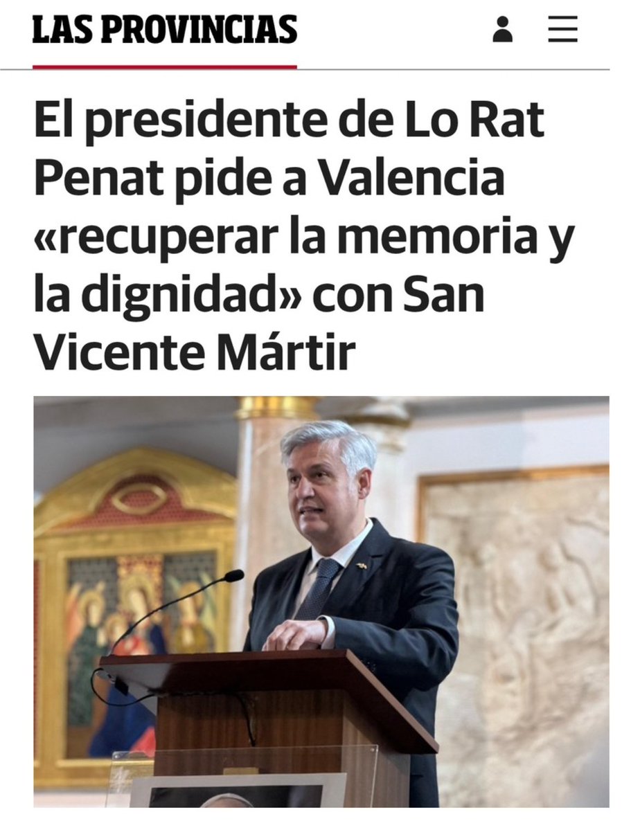 📰 <a href="/lasprovincias/">LAS PROVINCIAS</a> La crida de Raga inicia la festivitat del sant en la Basílica Sepulcral, «el lloc històric més important de la cristiandat valenciana».

Llegir notícia ➡️ lasprovincias.es/valencia-ciuda…