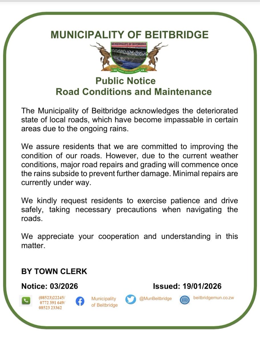 Municipality of Beitbridge tweet media